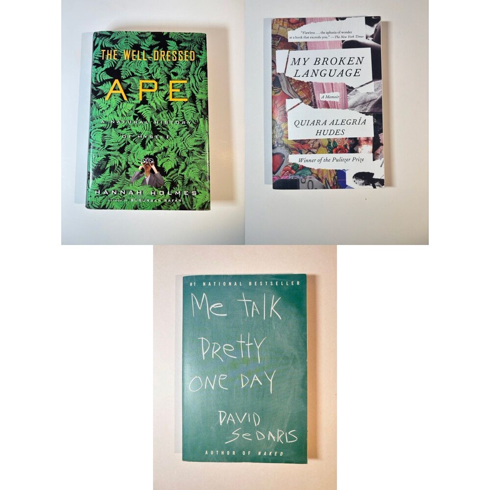 Lot of 3 Memoirs: Sedaris, Hudes, Holmes HC and PB Very Good